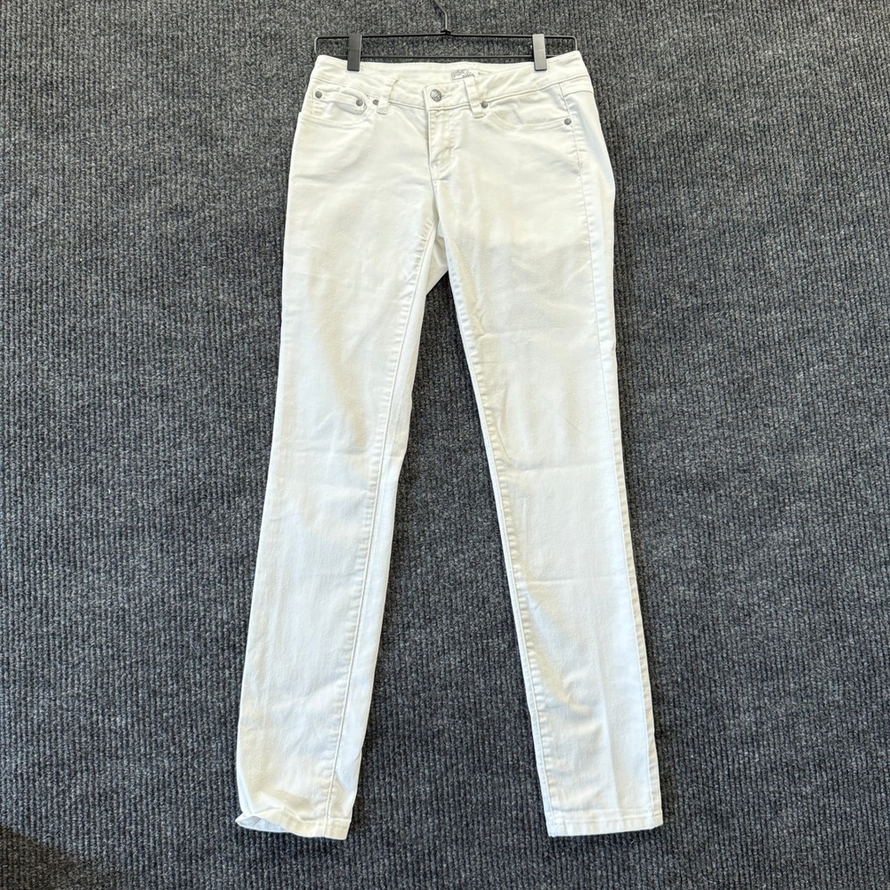 prAna Kara Skinny Jeans Womens 2 26 White Organic Cotton Stretch Denim Low Rise